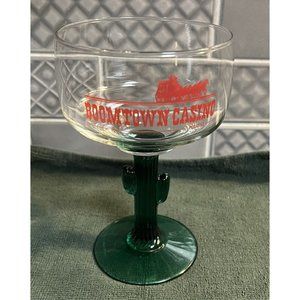Vintage Margarita Glass Green Cactus Stem Boomtown Casino Biloxi 10oz. 6"